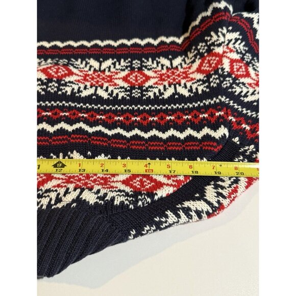 IZOD Men's 1/4 Zip Sweater Size XL Fair Isle Heavy Knit Ski Holiday Preppy - Picture 8 of 8